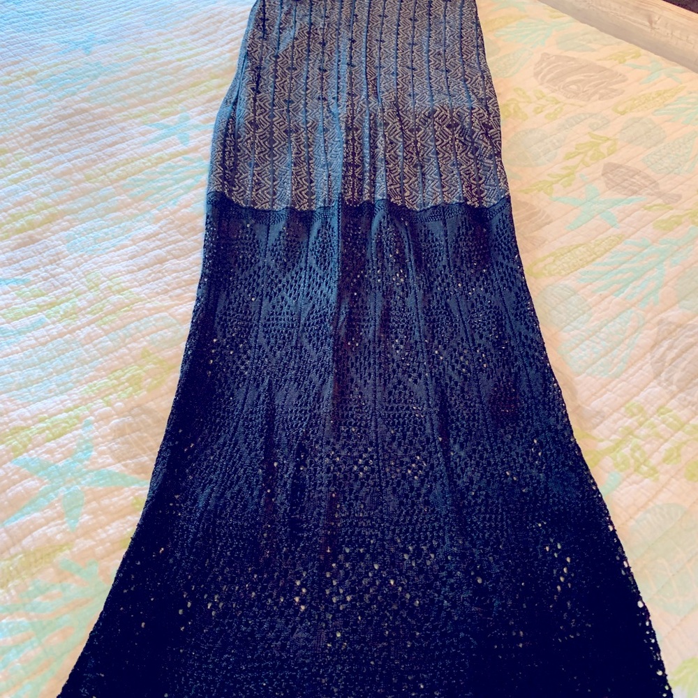 Maxi Skirt with see through lace bottom